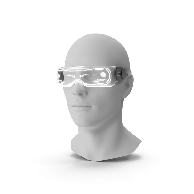 White Cyberpunk LED Glasses.I02.2k